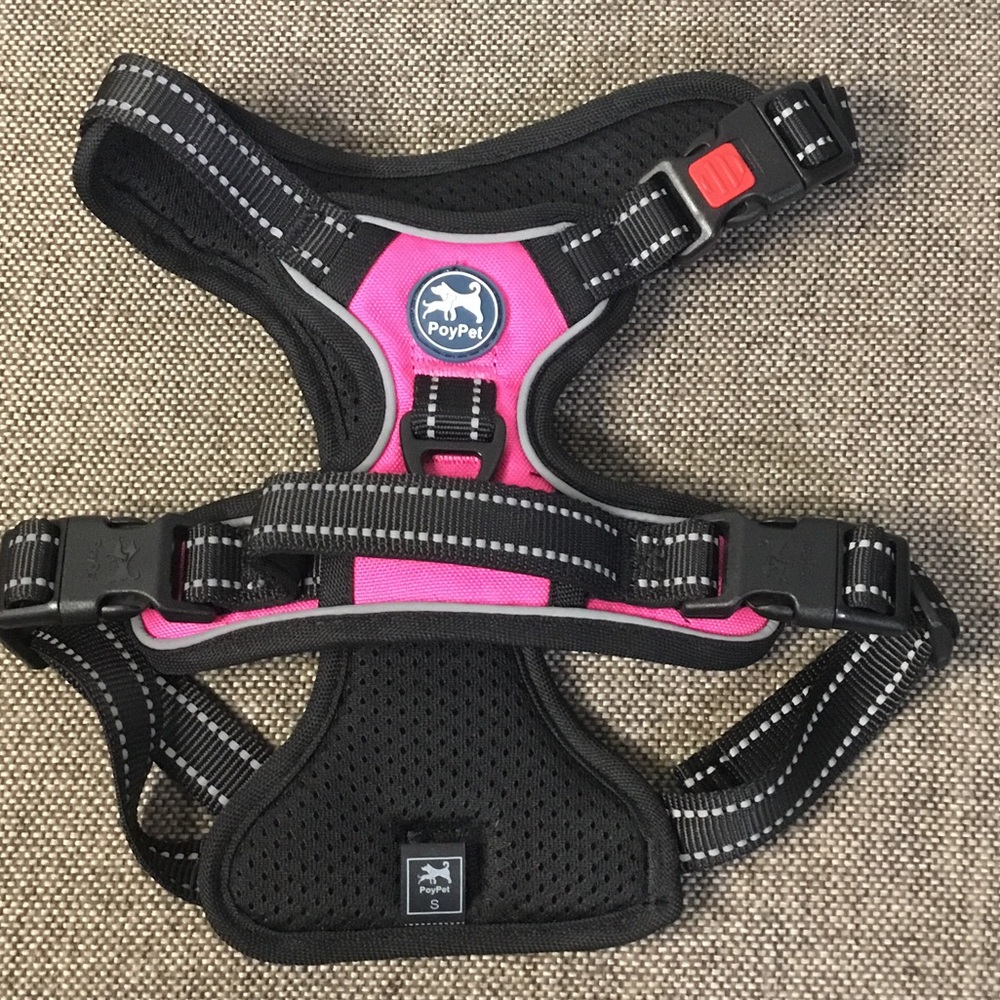 Pink & Black Reflective Dog Harness